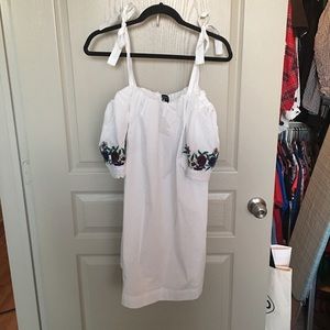 Top Shop White Linen Dress. Size 8.